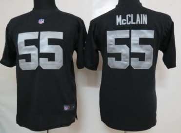 Nike Black youths Game Jersey Oakland Raiders 55 Rolando McClain